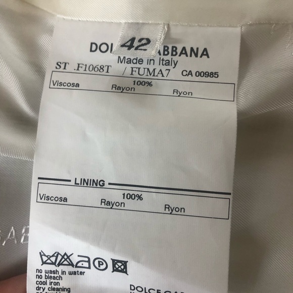 Dolce & Gabbana white jacket size 42/6 NWT - Picture 8 of 11